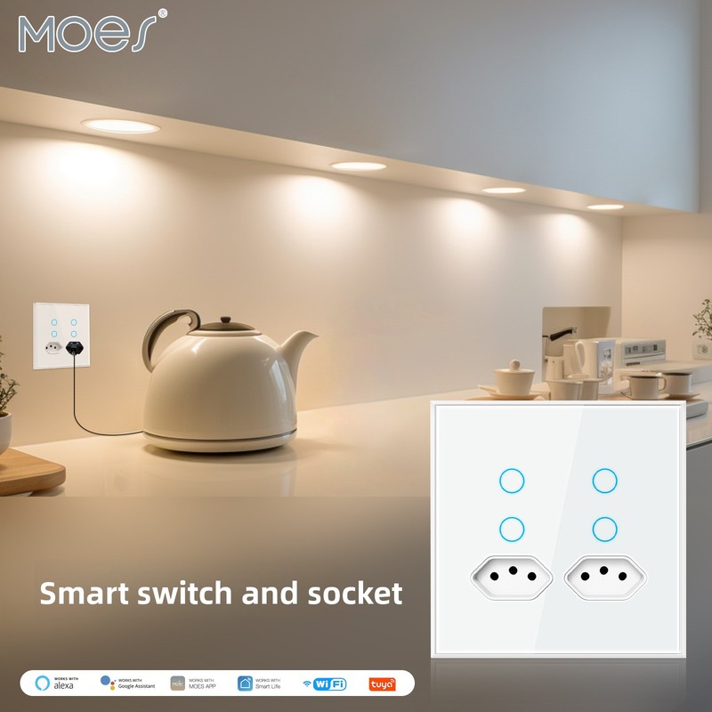 Enchufe inteligente WiFi MOES  - Timer Dual Outlet reseña y precio